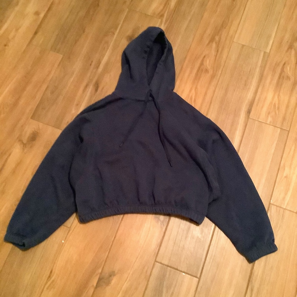 𝔻𝕊𝔾  Navy blue oversized cropped hoodie
